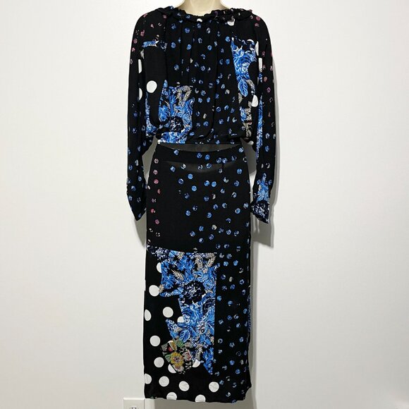 Desigual Christian Lacroix Womens Maxi Dress US M Floral Patchwork Boho Artsy - Picture 3 of 14